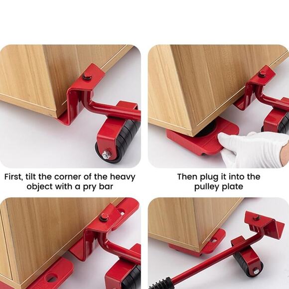 Furniture Lift Mover Tool Set Wheels Dolly 330Lbs Capacity 360 Rotation - Picture 4 of 6